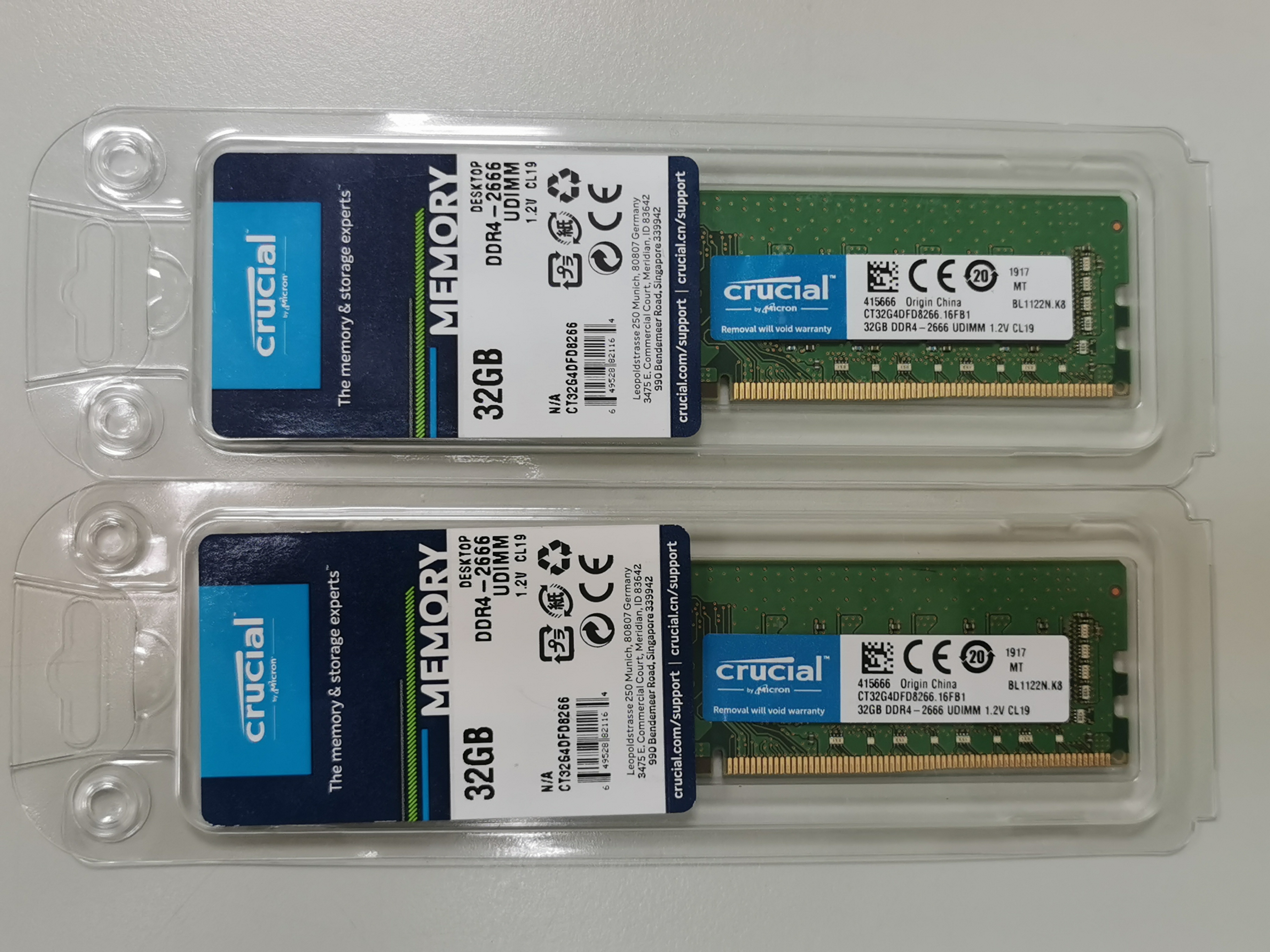 Crucial 32 GB DDR4 Modules Found in an ASRock System